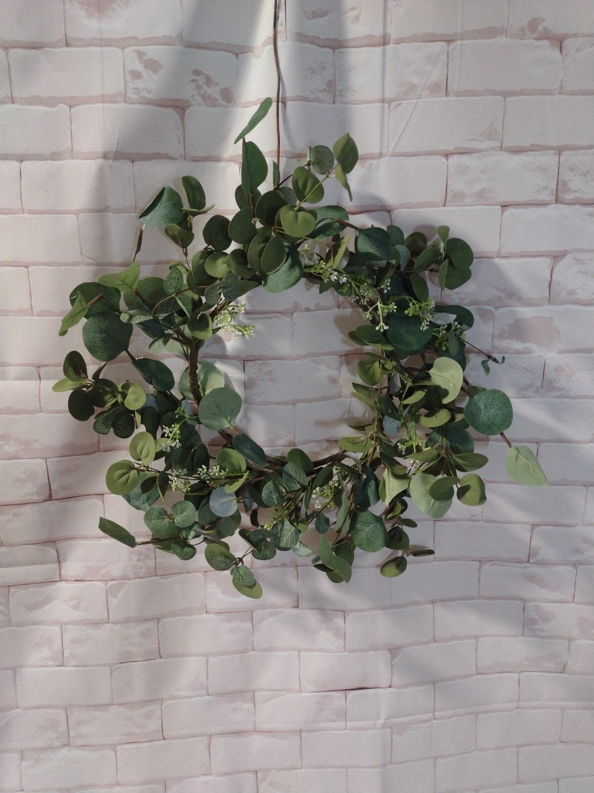 Wreath Ring 16″ Green Eucalyptus Wreath. Wedding , Home, Realistic Foliage Decor