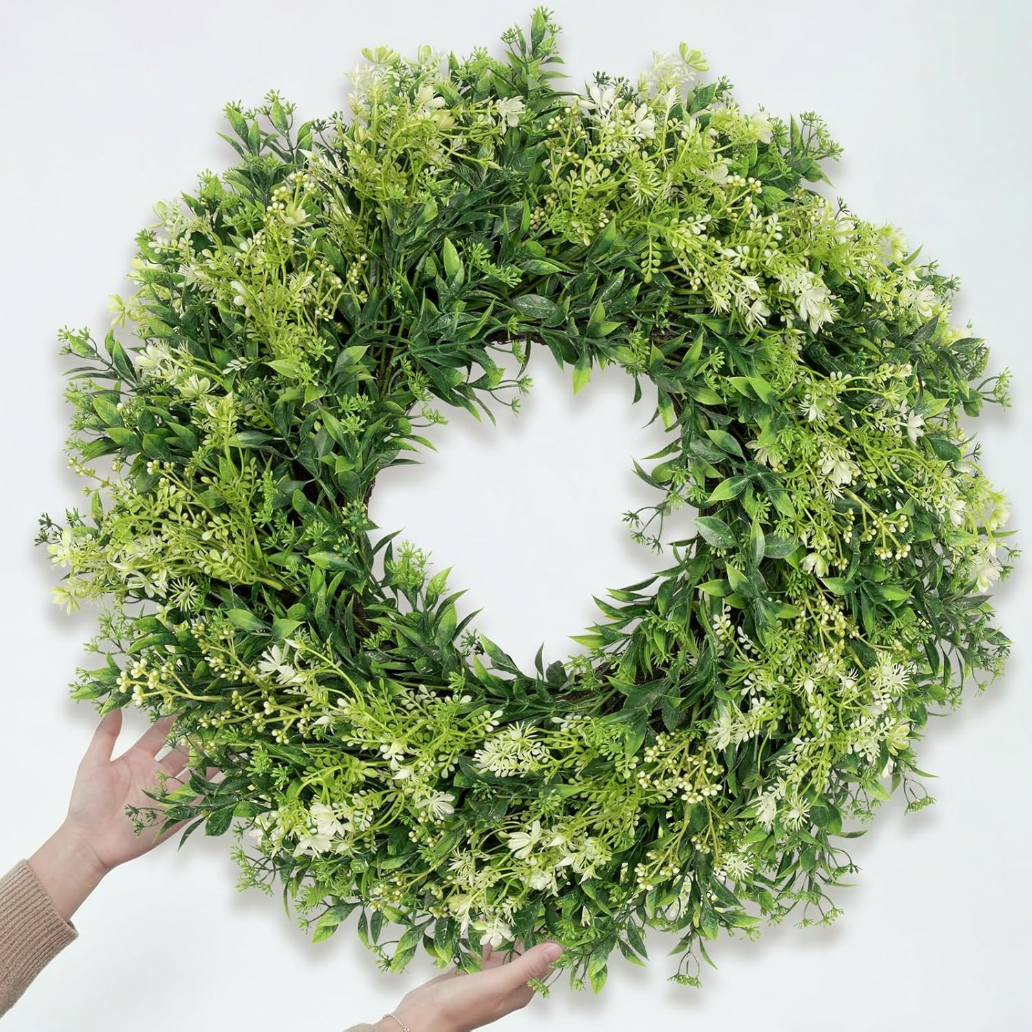 28 Inch Large Eucalyptus Wreaths for Front Door Artificial Green Leaves Greenery