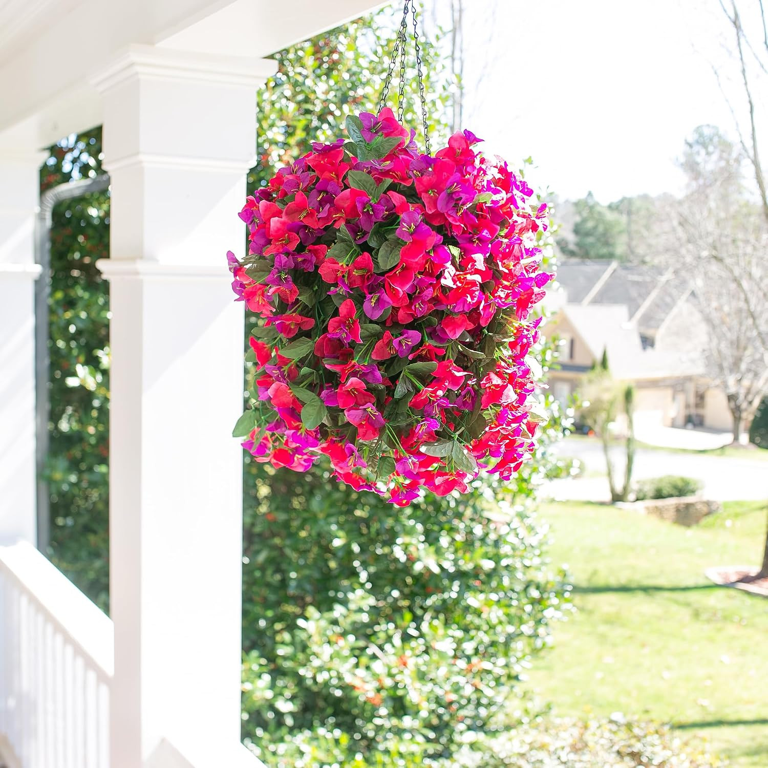 UV Resistant Faux Bougainvillea Plants – 3PCS Silk Flowers for Outdoor Decor