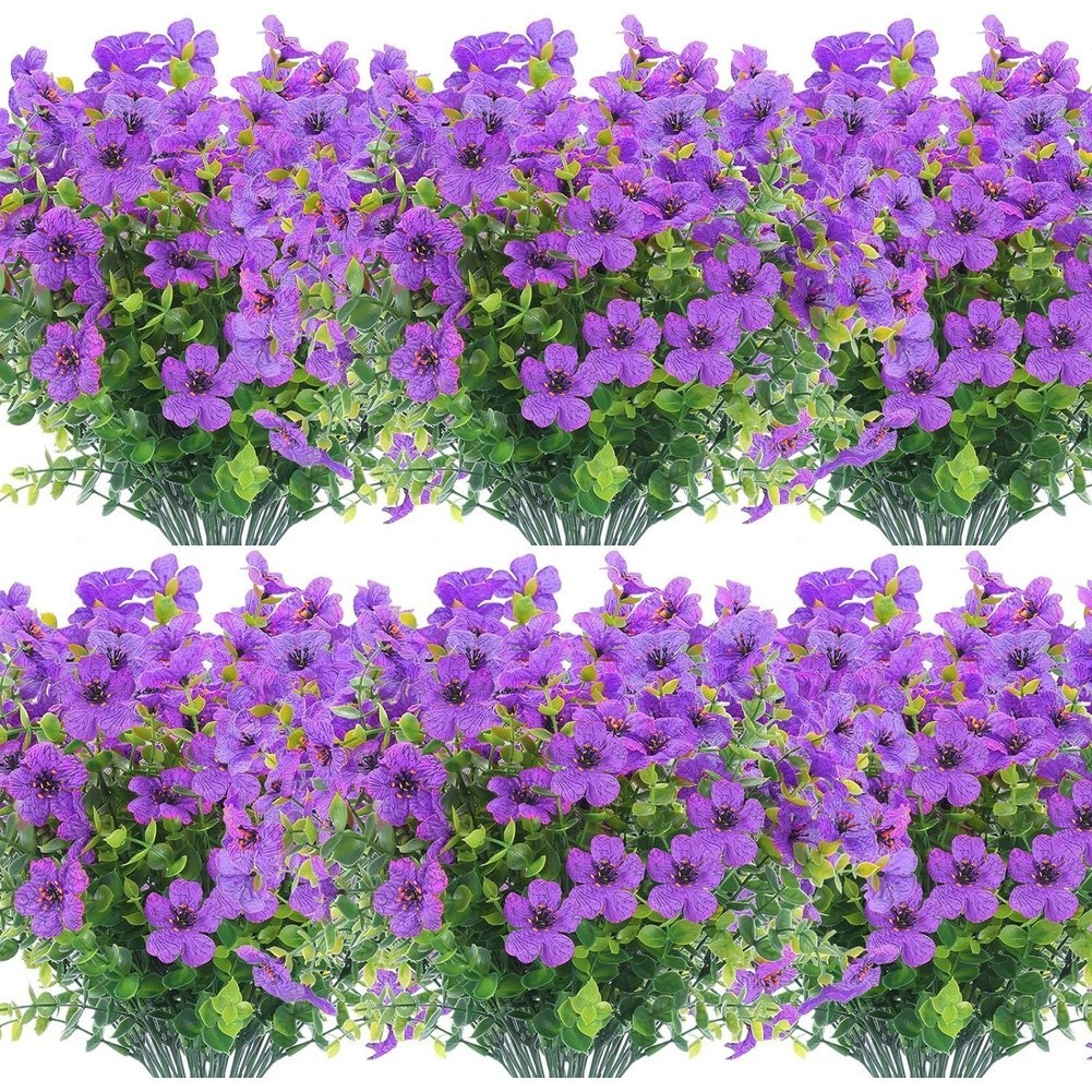 Artificial Purple Eucalyptus Stem with Soft PVC for Long Lasting Decor