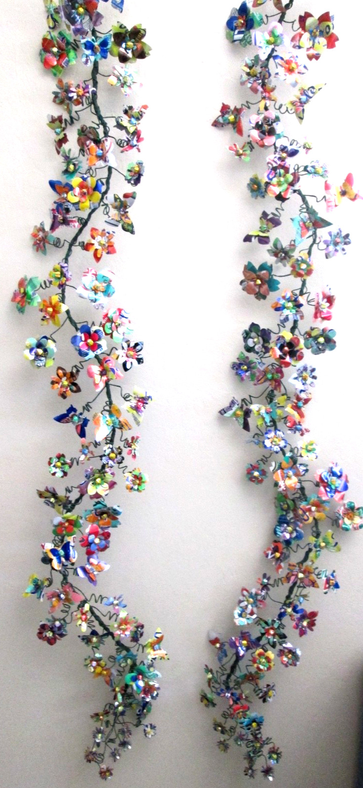 Flower Butterfly Dragonfly Upcycled Aluminium Garlands (x2 60″) Weddings Decor