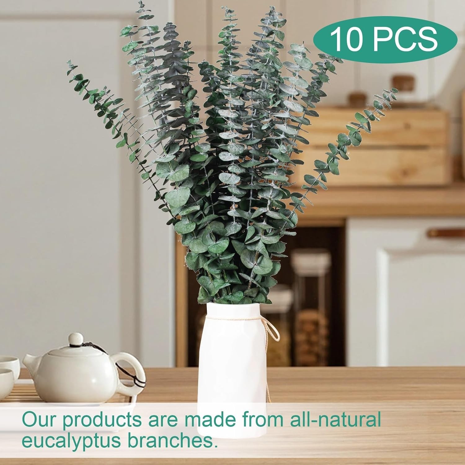 10 Pcs Dried Eucalyptus Stems for Shower, 17” Natural Real Preserved Eucalyp…