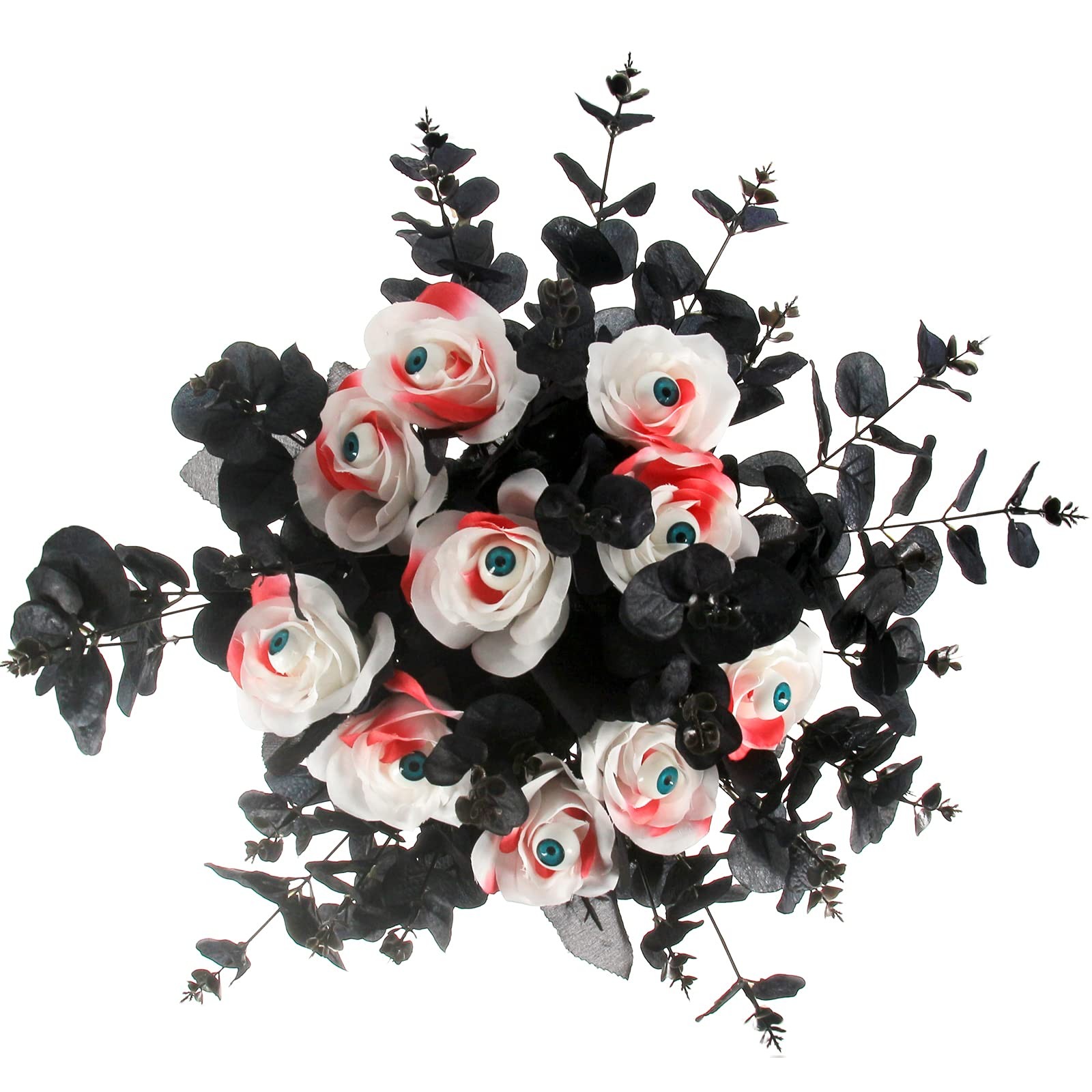 Tinsow 10 Pcs Black Artificial Eucalyptus Branches Stems Faux Eucalyptuses Real