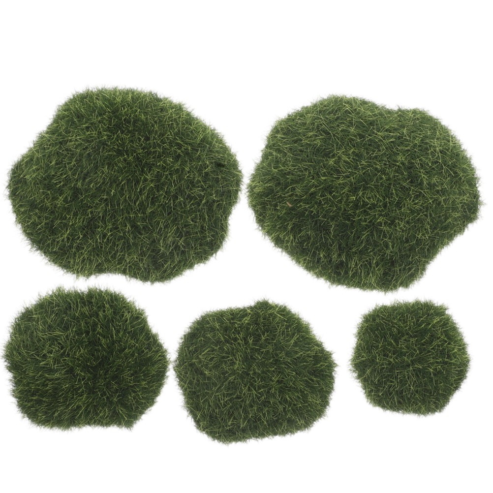 4Pcs Reusable Faux Moss Rocks Lifelike Artificial Stone for Indoor Outdoor Decor