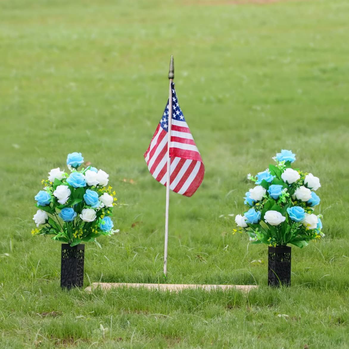 2 Sets Artificial Cemetery Flowers,Memorial Flowers,Beautiful Arrangements fo…