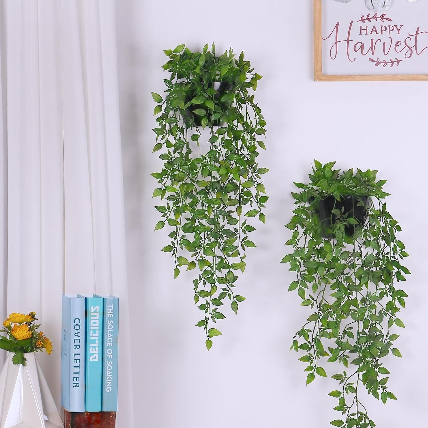 Vivid 2 Pack Fake Wall Plants – Long-Lasting Plastic Greenery for Every Occasion