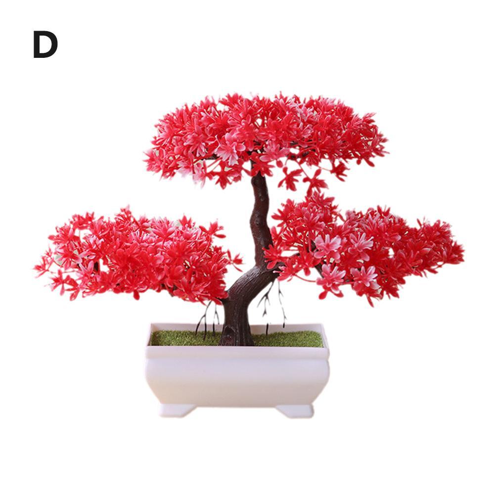Bonsai Simulation Artificial Plants Flowers In Pots Home Office Fake Tree Decor