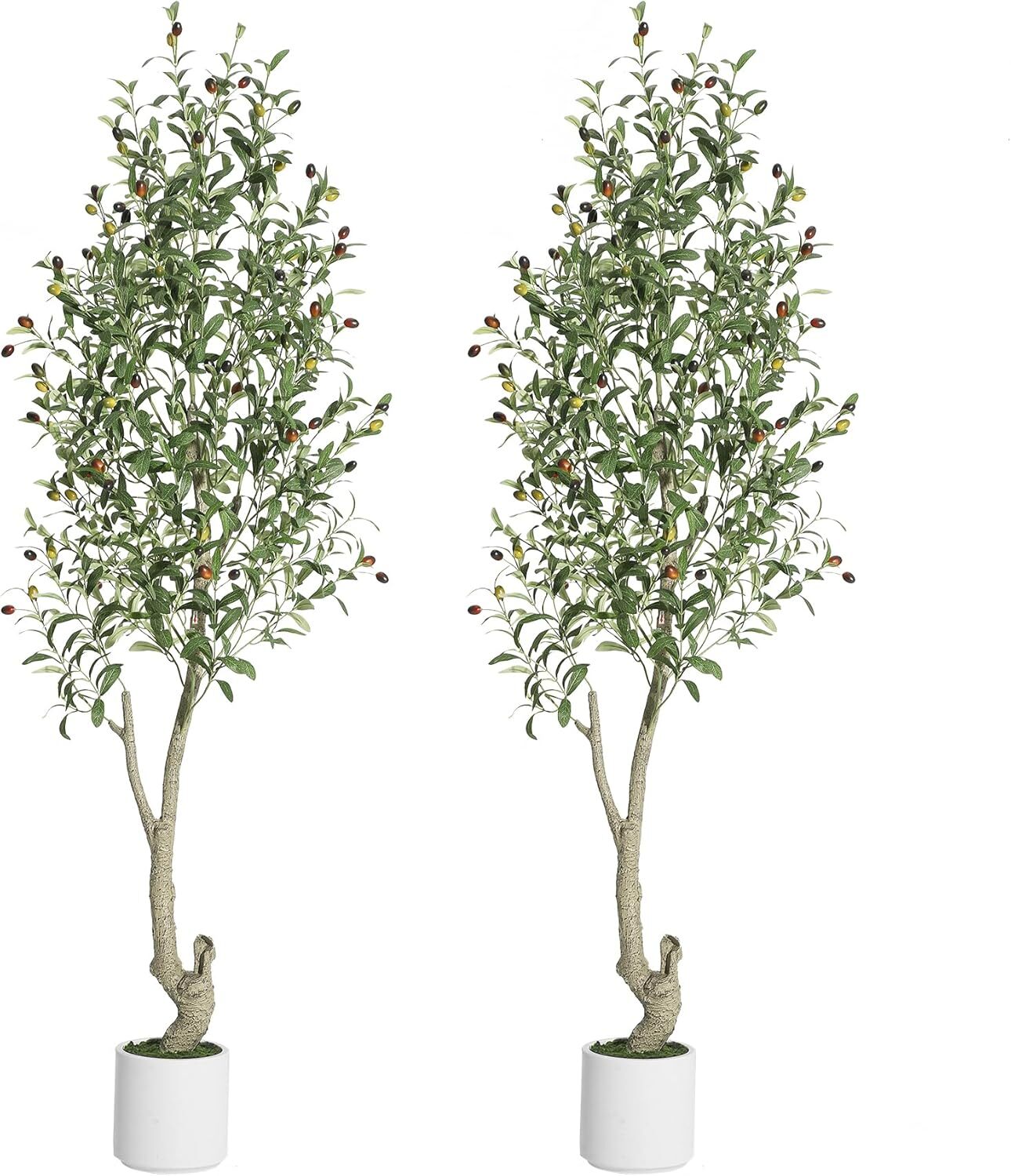 1/2 Pcs Fake Tree 5/67FT Tall Large Faux Realistic Olive Plant Artificial Olive