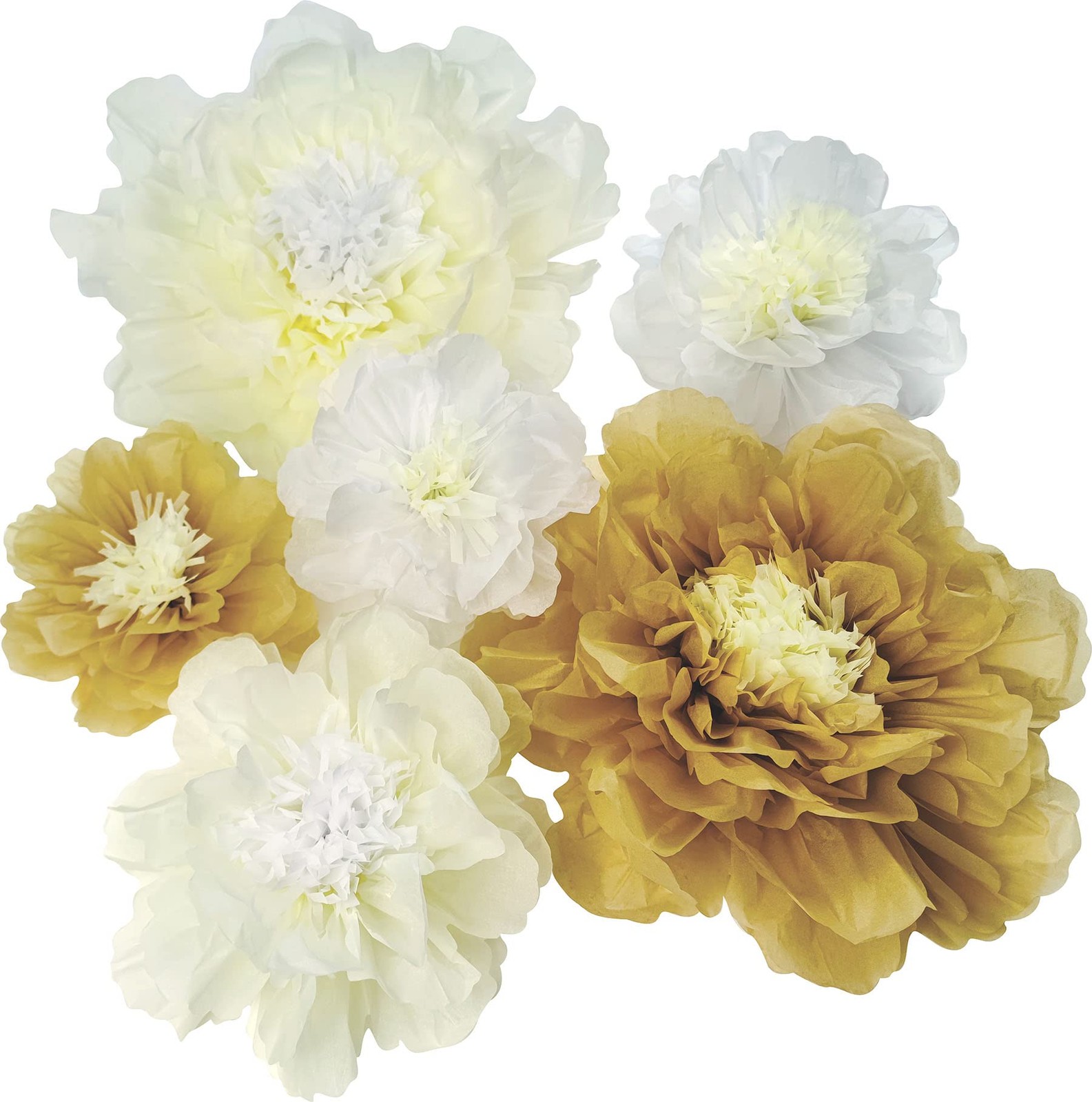 White Gold Large Flower Decorations for Wedding Party Backdrop DIY Home Flowe…