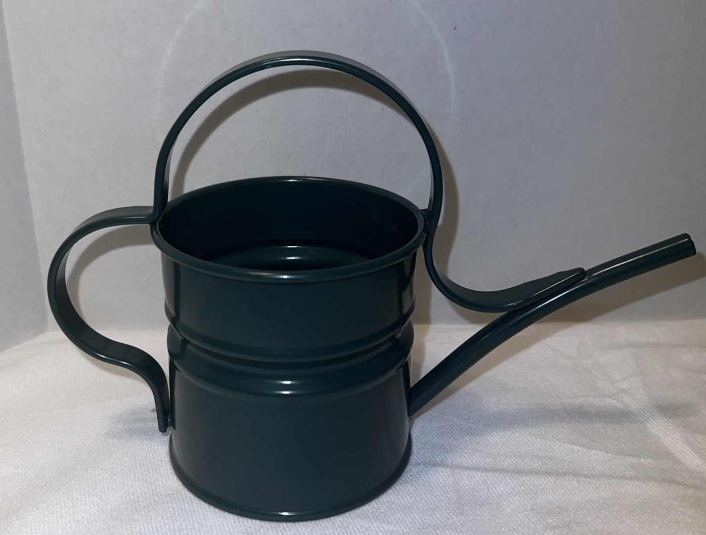 Home Interiors Homco Green “Watering Time” Mini-Planter/ Metal Watering Can/NIB
