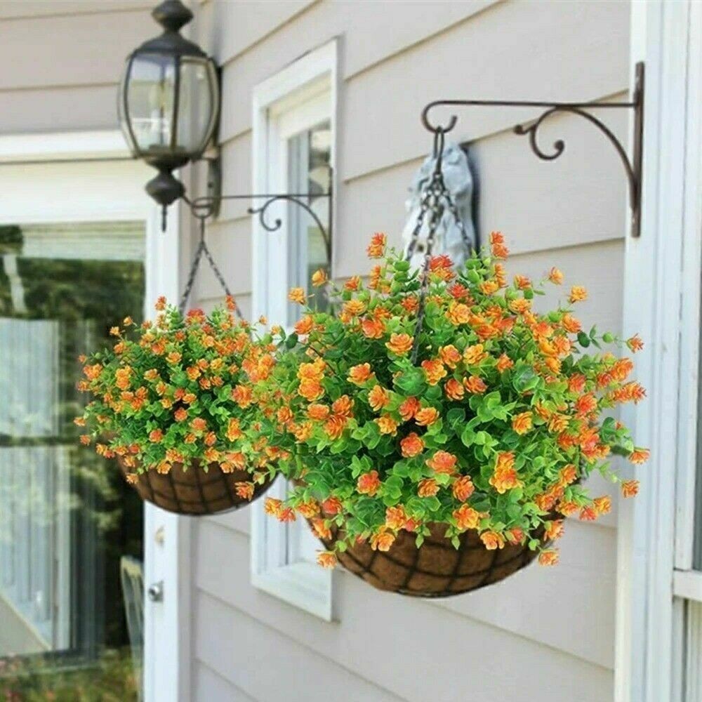 4 Pack Artificial Flowers Fake Outdoor UV Resistant Boxwood Plants Shrubs Decor