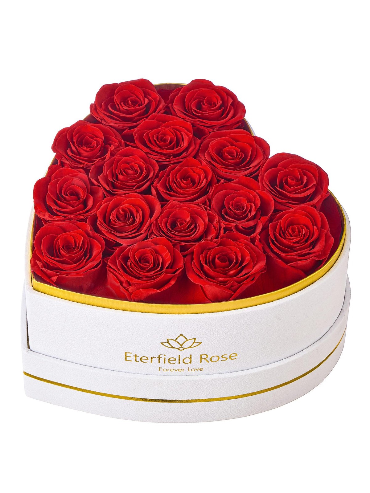 16 Forever Flowers in Heart Shape Box, Preserved Roses that Last a Year Prese…