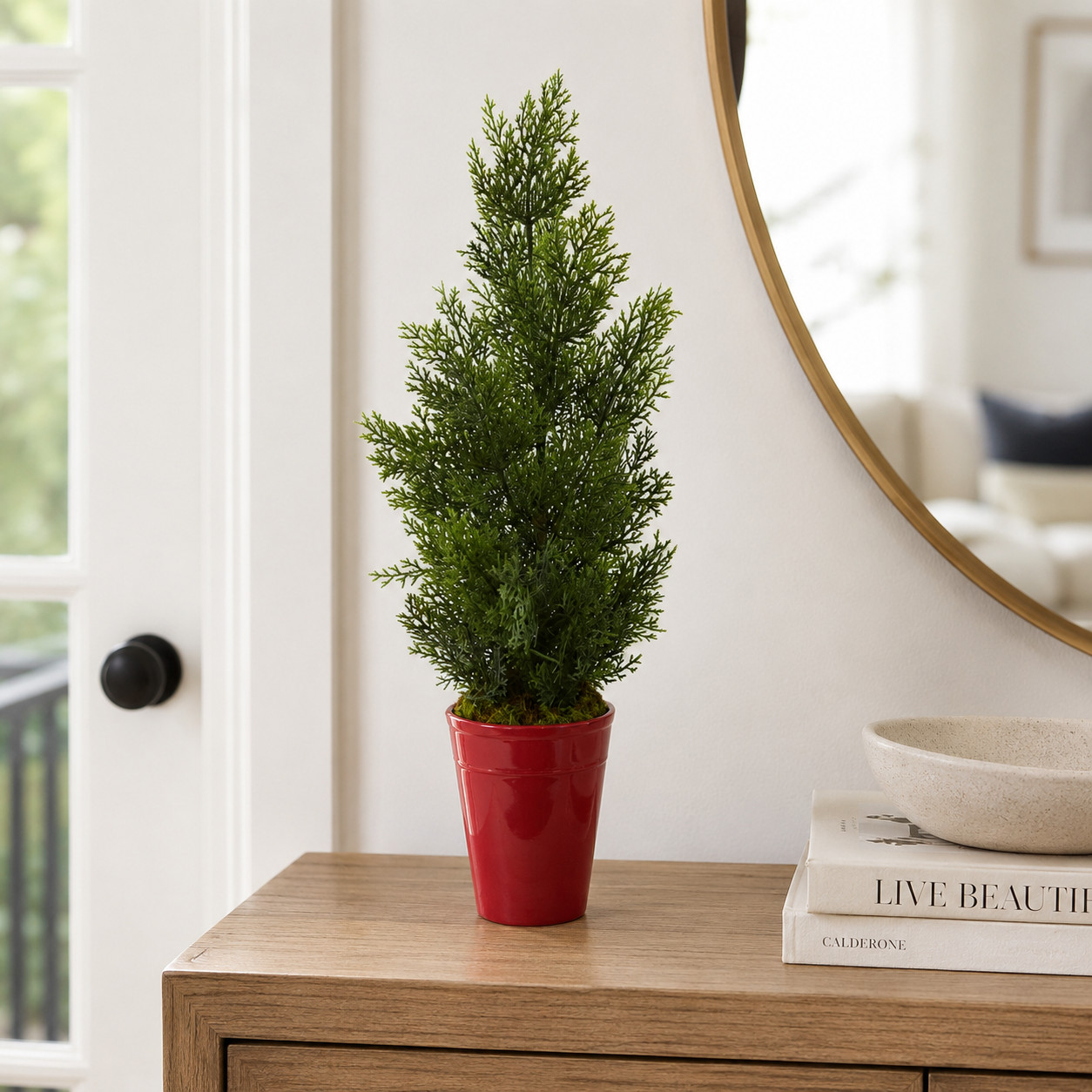 27″ Mini Cedar Pine Tree in Planter (Indoor/Outdoor)