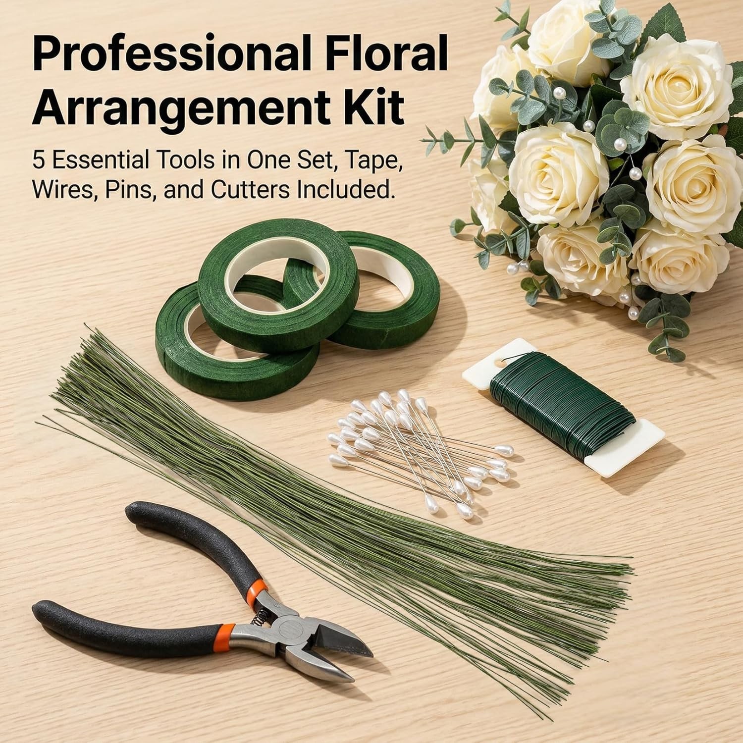Mother’s Day Floral Arrangement Kit – Floral Tape & Floral Wire Set with Bout…