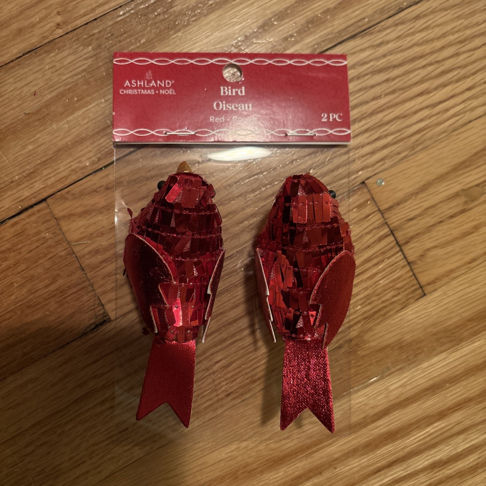 Ashland Floral Accents And Clip On Birds Set Of 14 In Red White And Gold