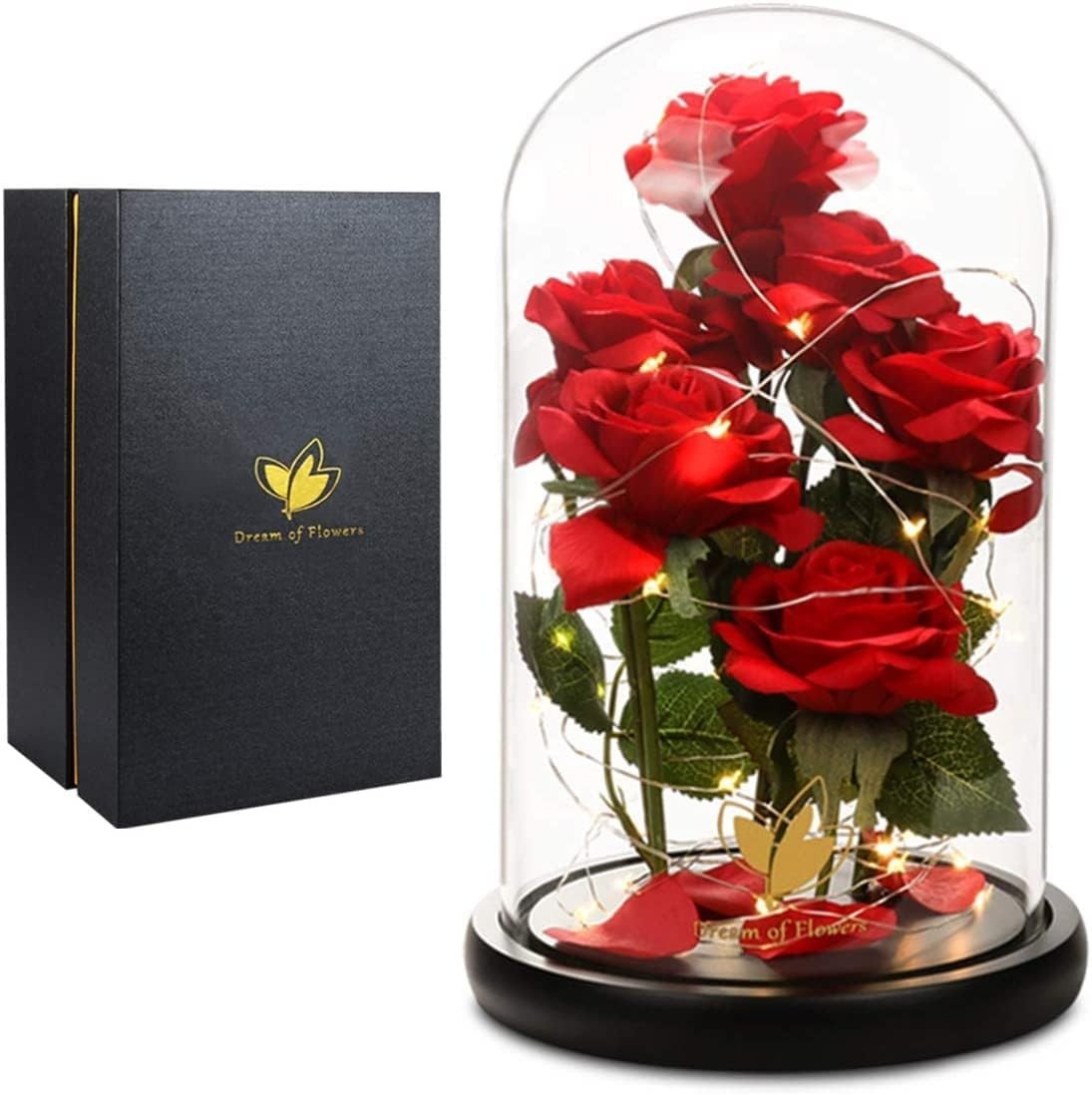 Eternal Rose in Glass Dome with LED Light