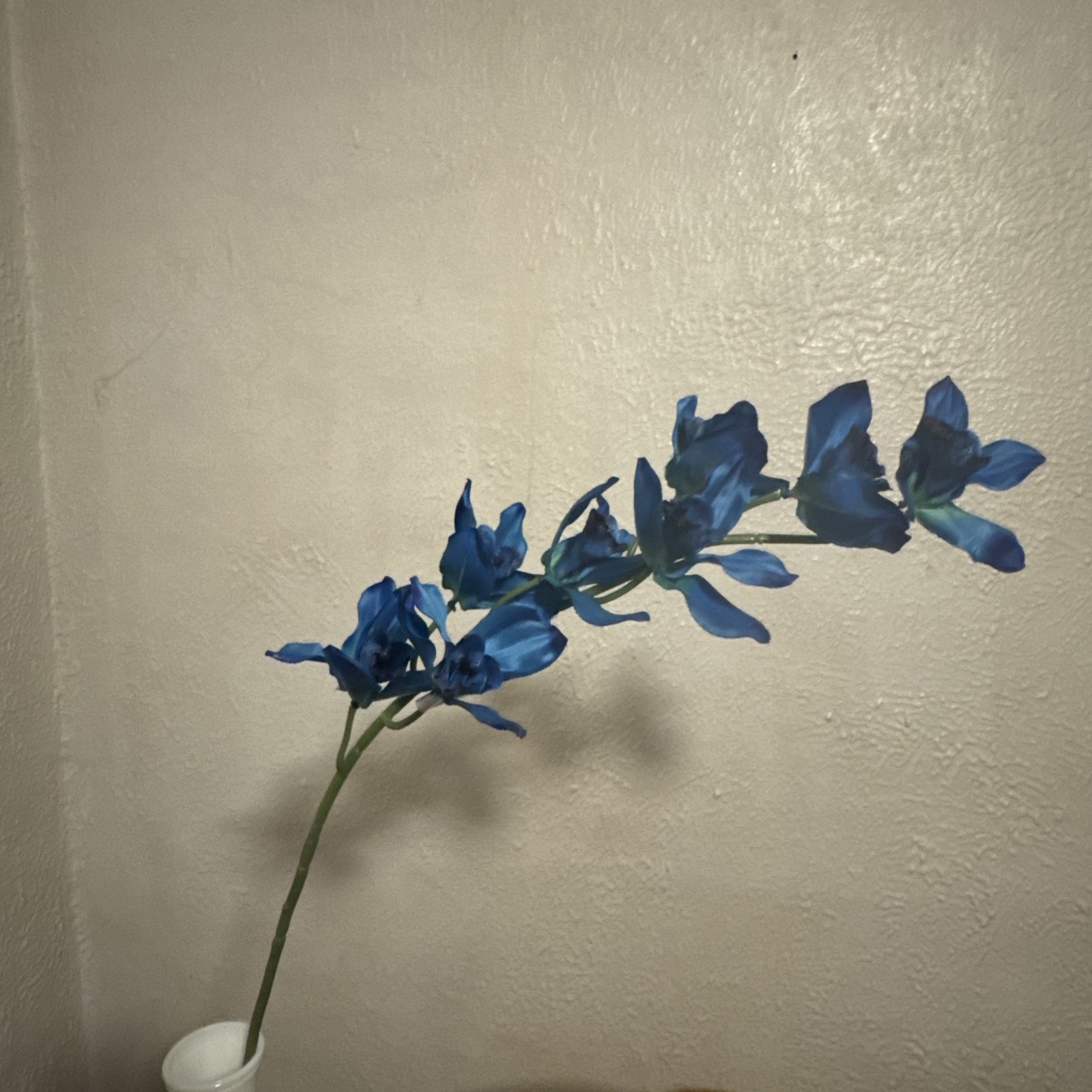 Large Artificial Single Stem Blue Cymbidium. Vase Not Included.