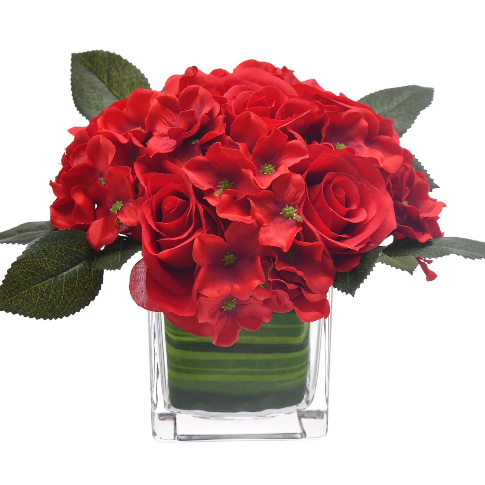 Artificial Silk Rose Flower Centerpiece Arrangement in vase for Home Wedding …