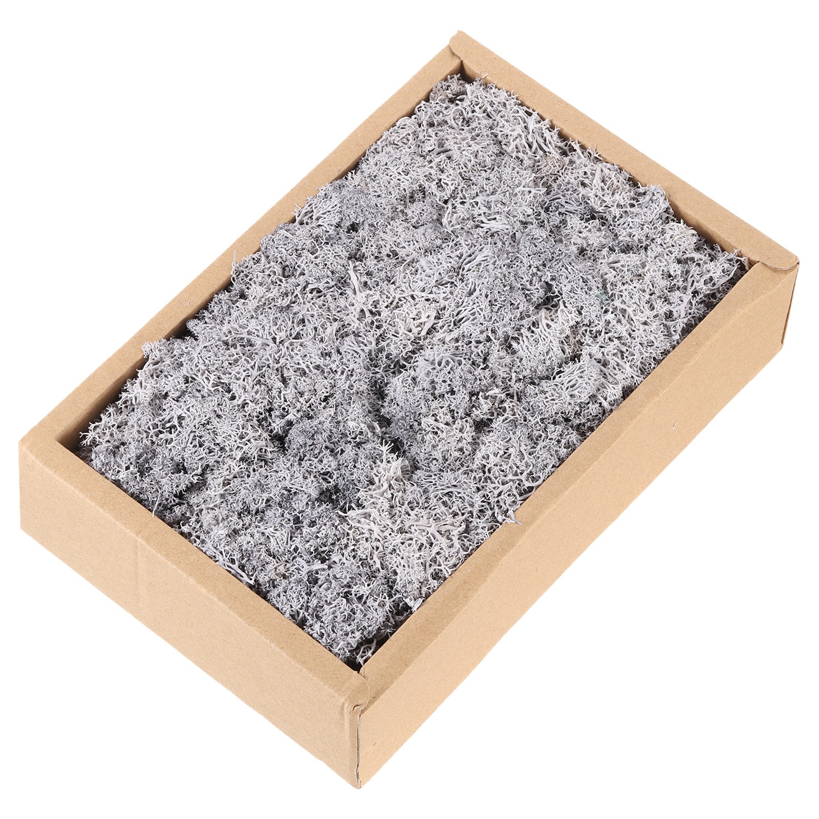7.8oz Preserved Reindeer Moss, Light Grey Decorative Artificial Fake Moss
