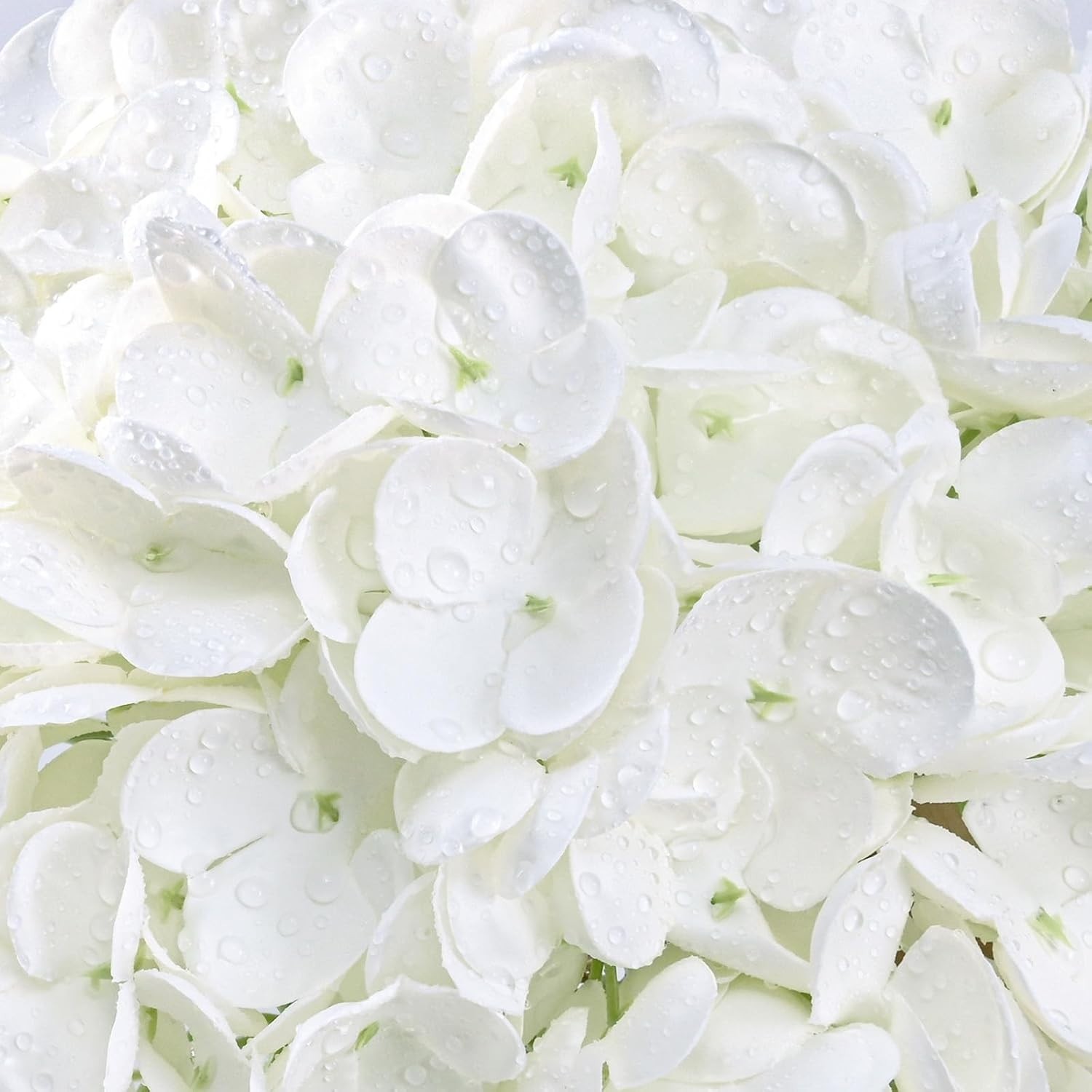 Real Touch Hydrangea Artificial Flowers, White, 6 Pcs