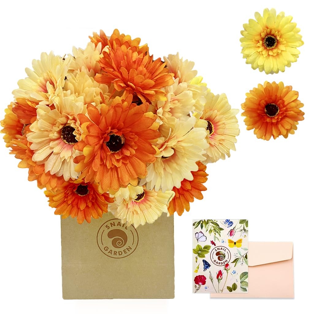 20PCS Artificial Daisies Flowers, 4 Bundles Silk Gerbera Daisies Flowers for …