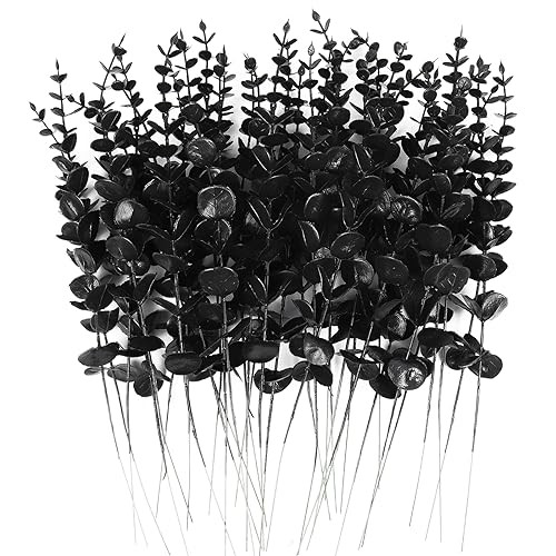 36Pcs Black Eucalyptus Leaves Stems 15in – 36pcs