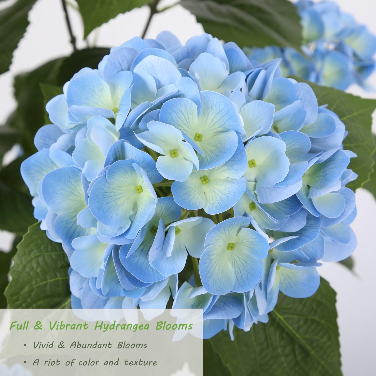 2FT Real Touch Faux Hydrangea Tree Outdoor, 2 Pack Blue Hydrangea Tree Artifi…