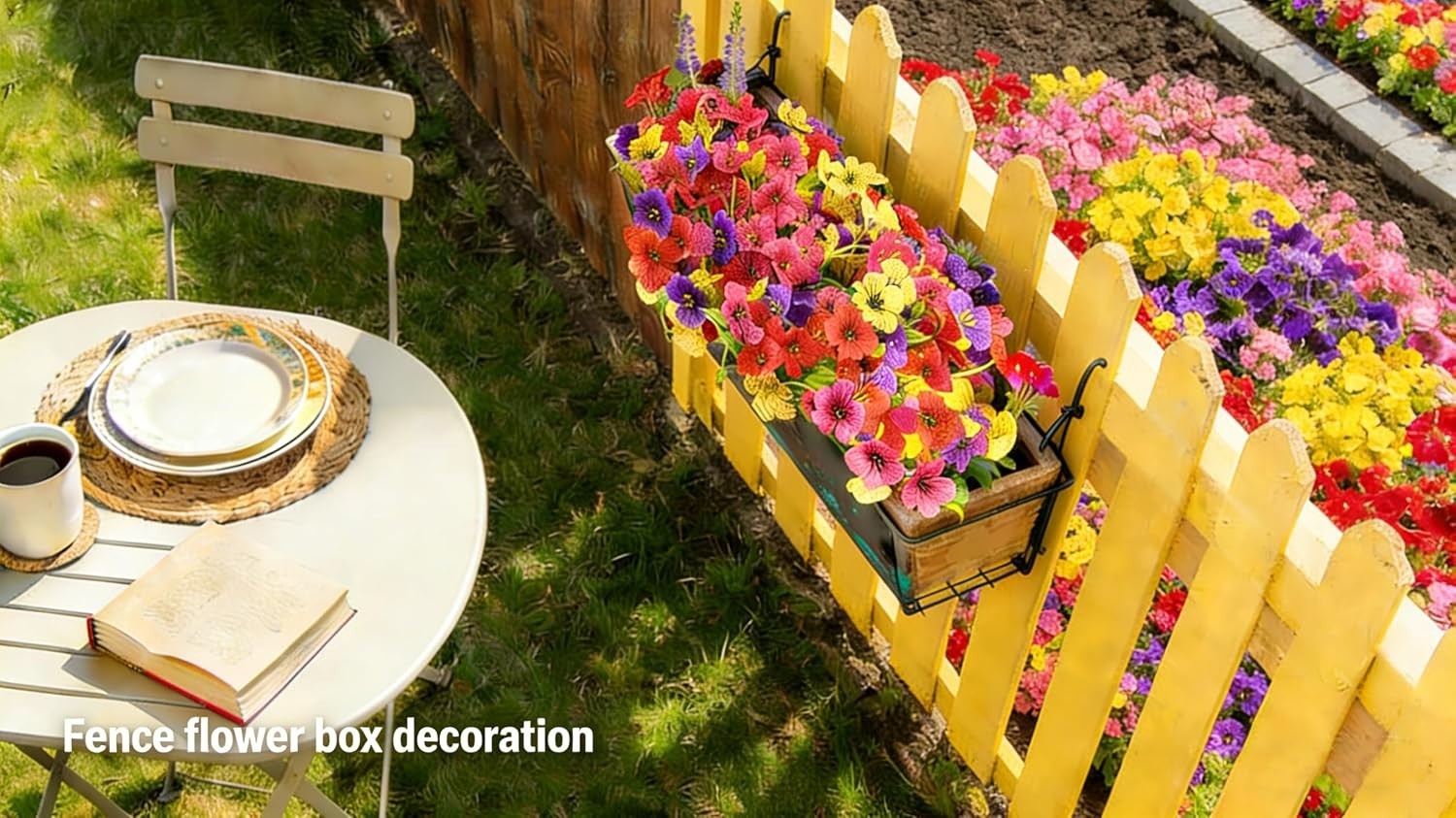 Stylish 16 Bundles of UV Protected Artificial Flowers for Garden & Home Décor