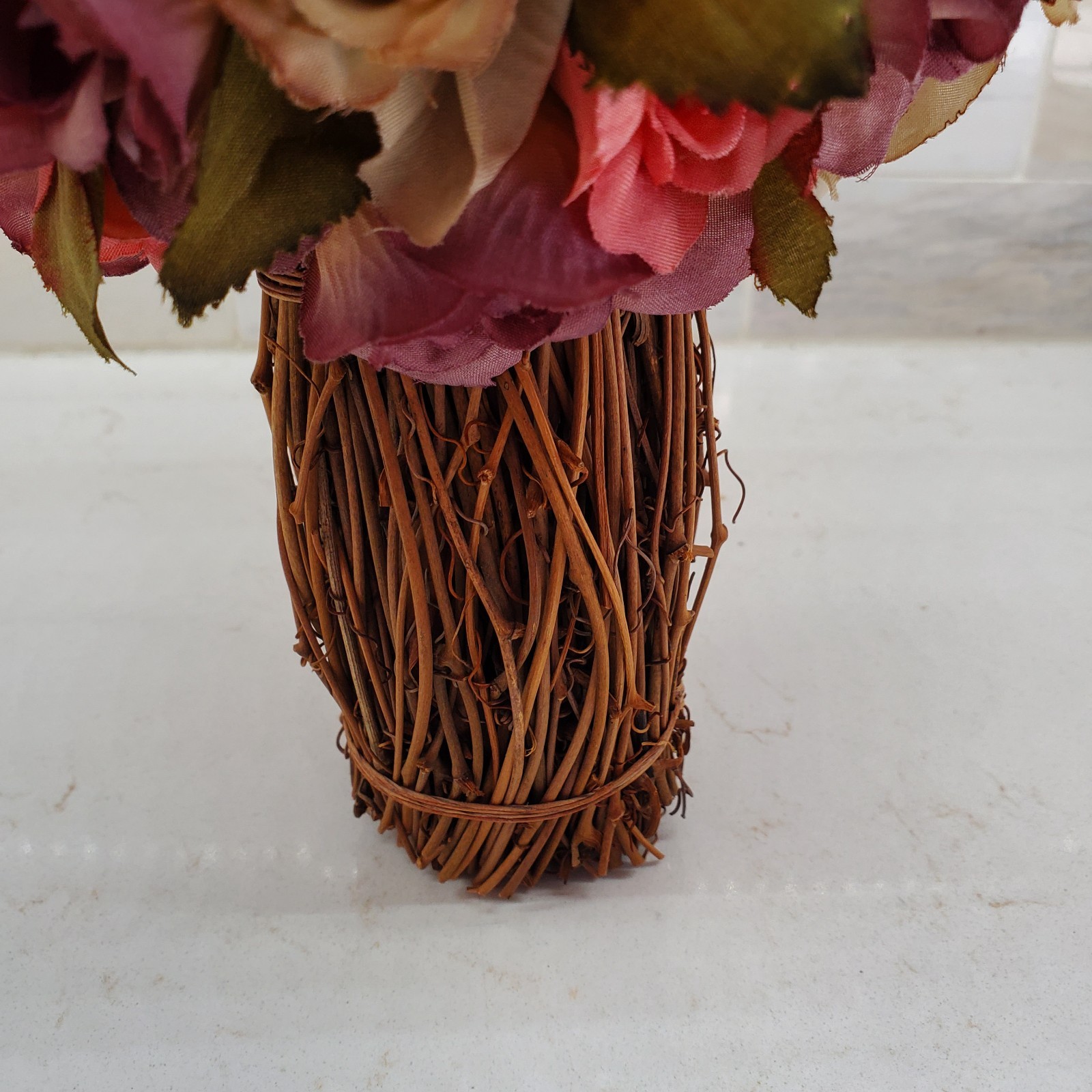 Rose Topiary Willow Base Table Tap Display Wedding Bouquet Vase Insert VINTAGE