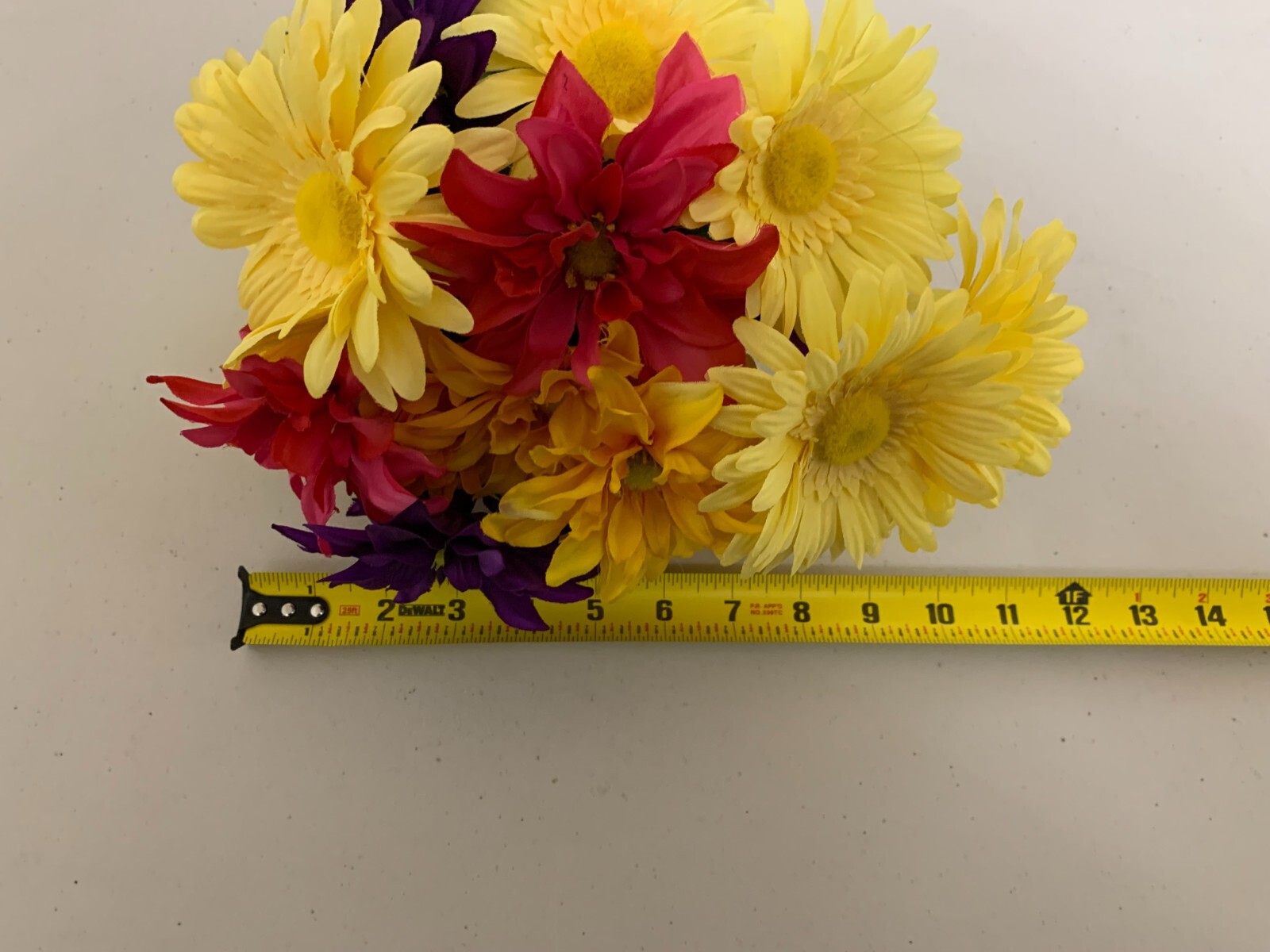 HAND MADE FLORAL DAISY BOUQUET – YELLOW PINK & PURPLE FLOWERS