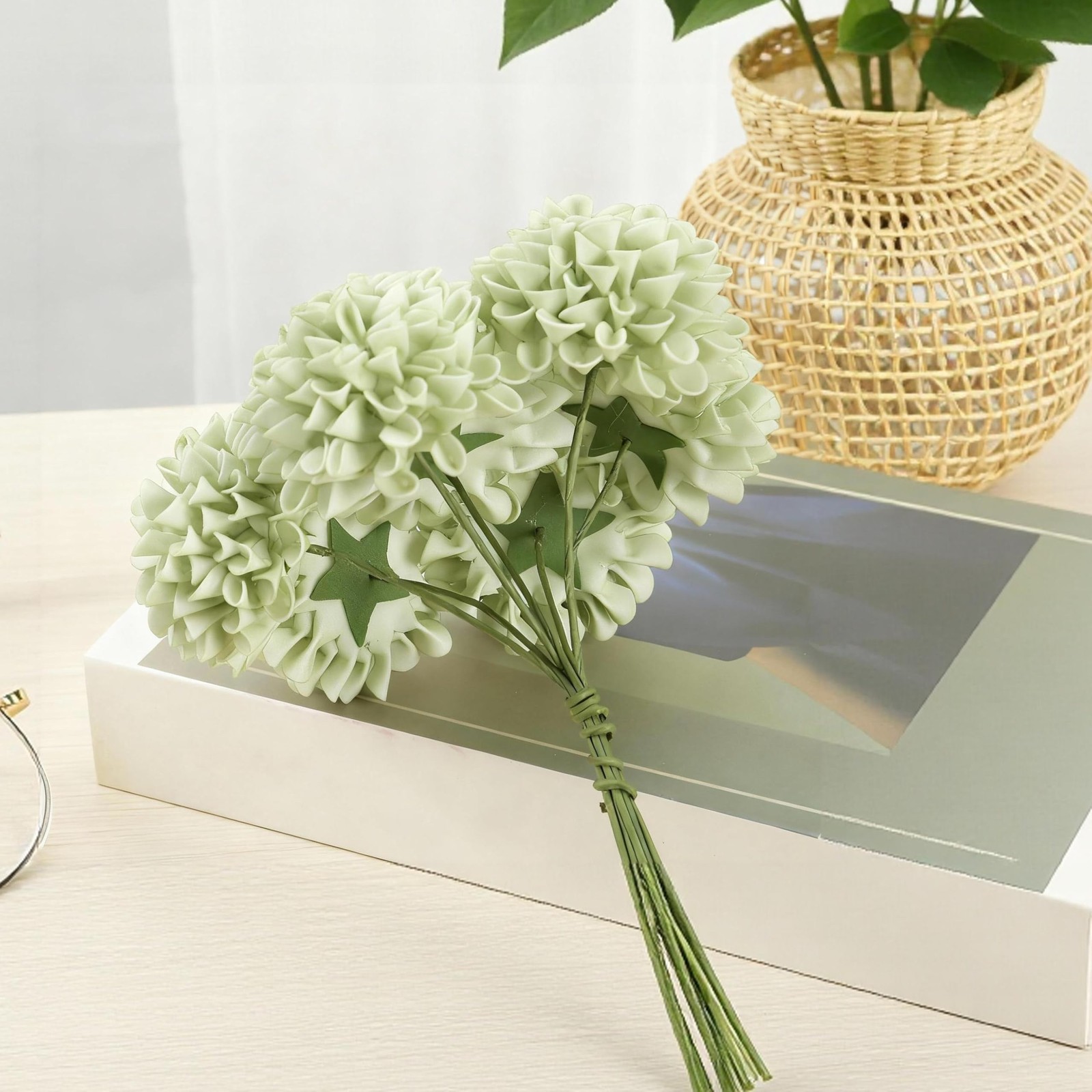 Artificial Flowers, 25pcs Realistic Artificial Rose for DIY Wedding Bouquets …