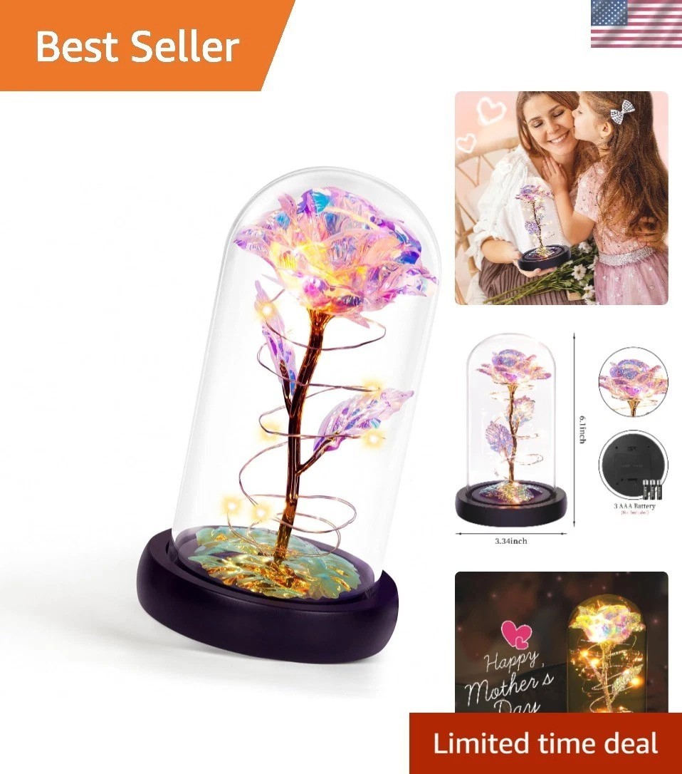 Enchanting Glass Dome Rose with LED Light – Perfect Gift for All Occasions