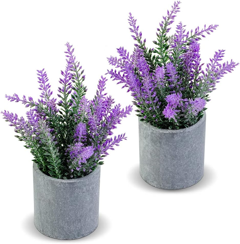 Artificial Lavender Plant in Pots – Faux Lavender Flowers Decor – Fake Flowers P