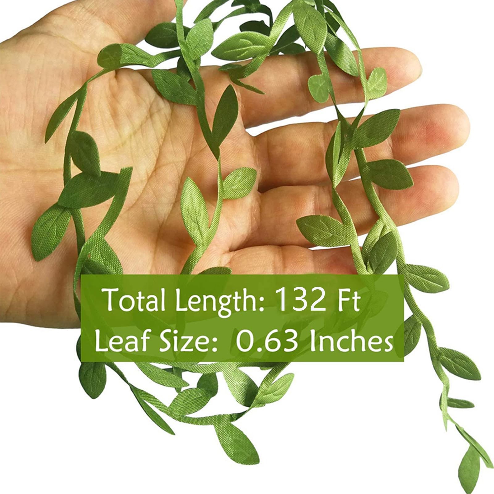 Artificial Greenery Eucalyptus Vine, 132ft Green Plants Fake Hanging Leaves J…