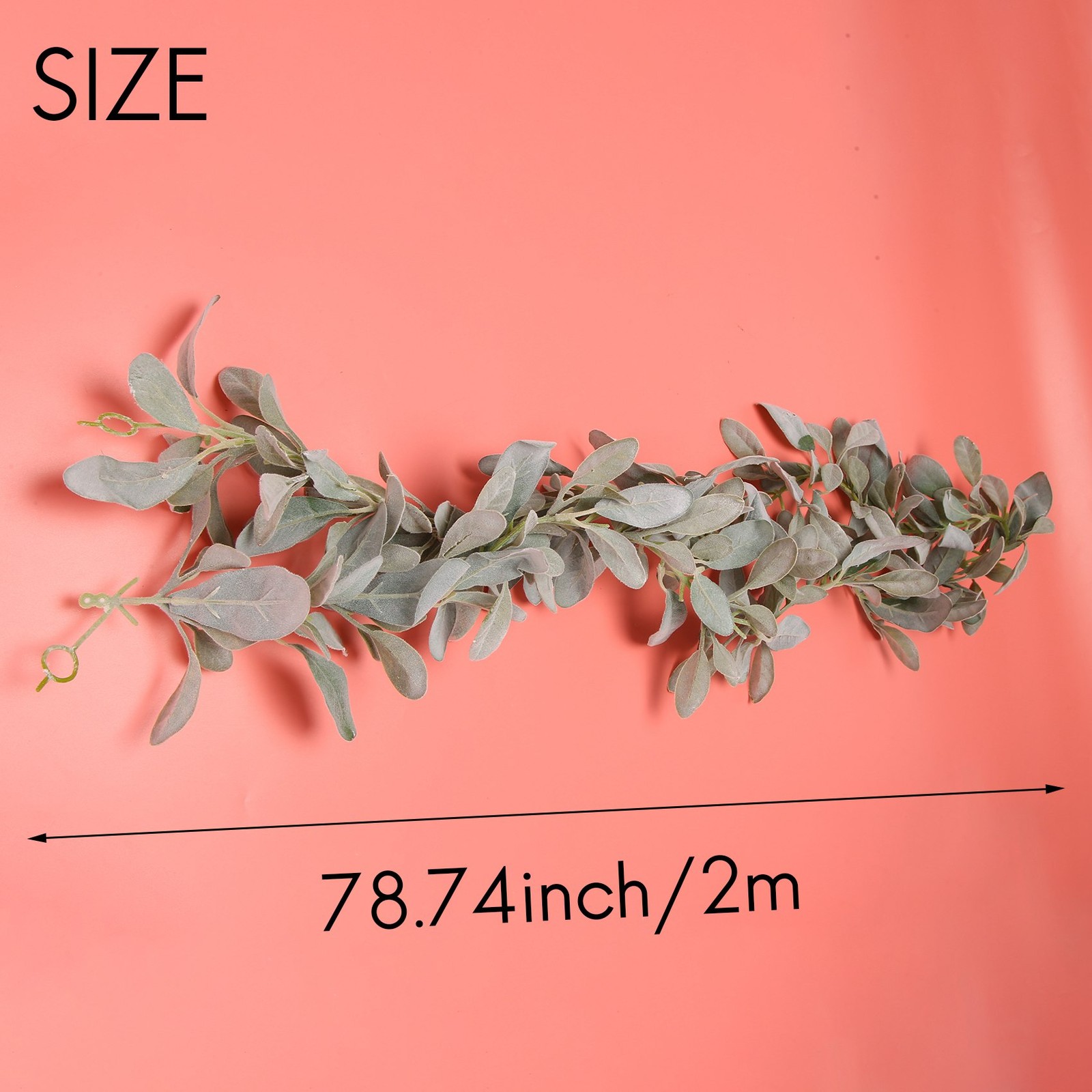 Artificial Flocked Lambs Ear Garland – 2Meter Soft Faux Vine Greenery and7290