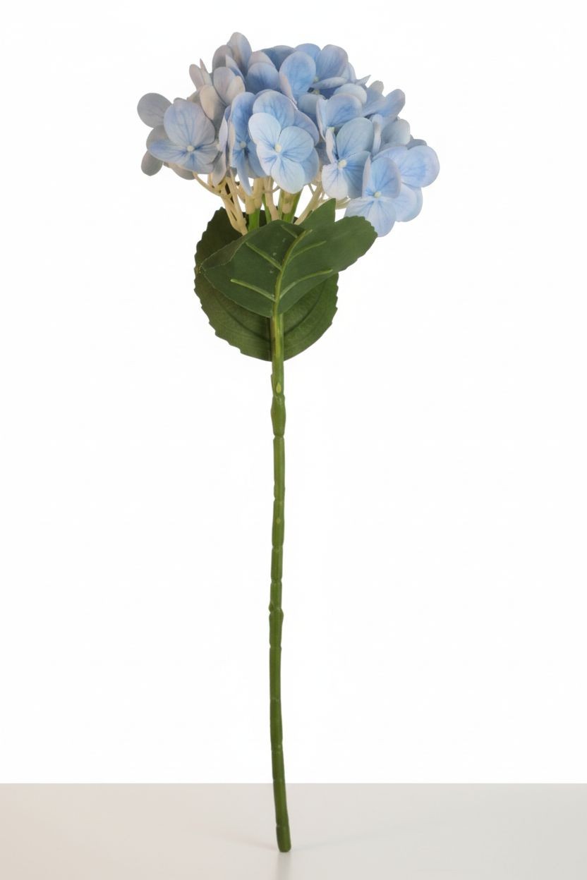 Soft Blue Artificial Hydrangea Stem Silk Flower Light Faux Floral Wedding Decor