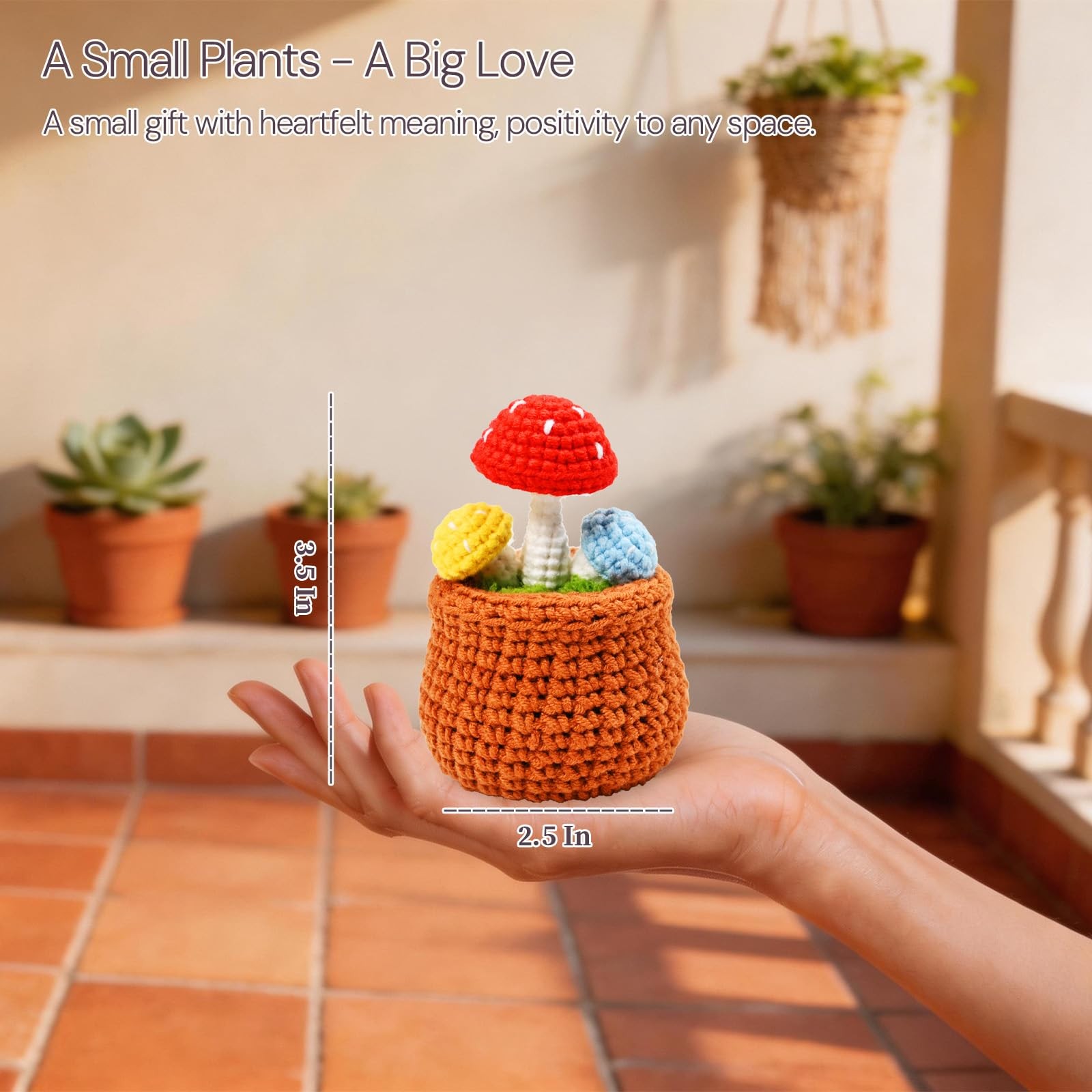 Crochet Plant in Pot, Cottagecore Room Decor, Kawaii Crochet Desk Decor, Hand…
