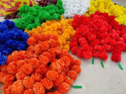 50 Pcs Artificial marigold flower garlands Vine wedding Indian event decoration