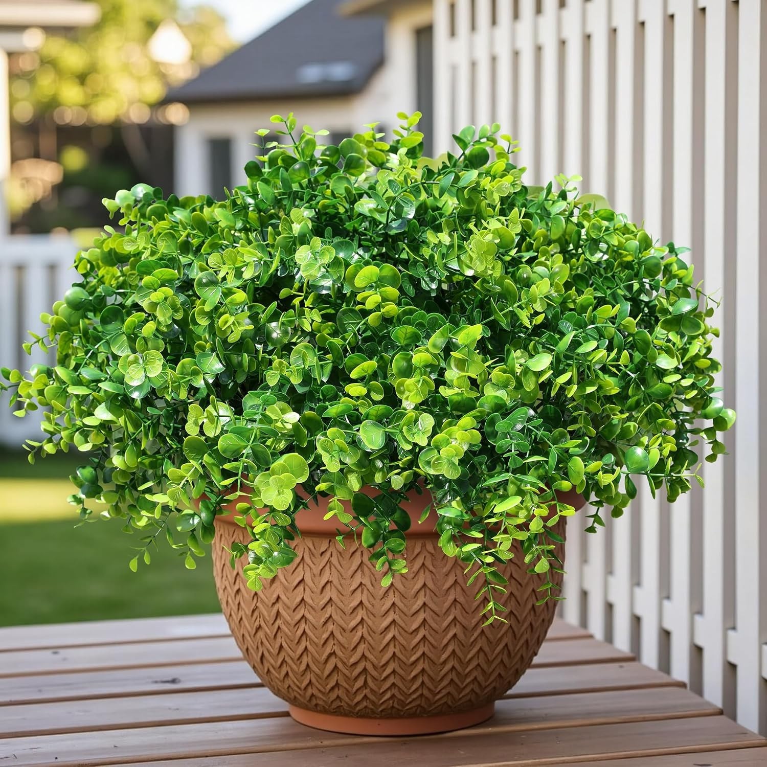 12 Bundles Artificial Plants Outdoor Faux Plants Boston Fern Summer Decor Fake