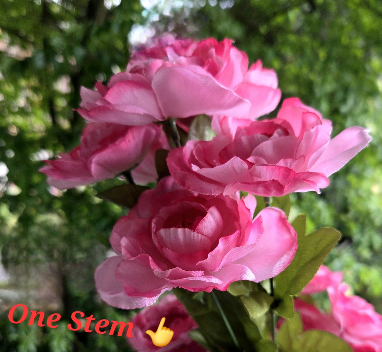 Lot of 6 NWT Faux Pink Ranunculus Rose Flower Stems 6 Blooms Each