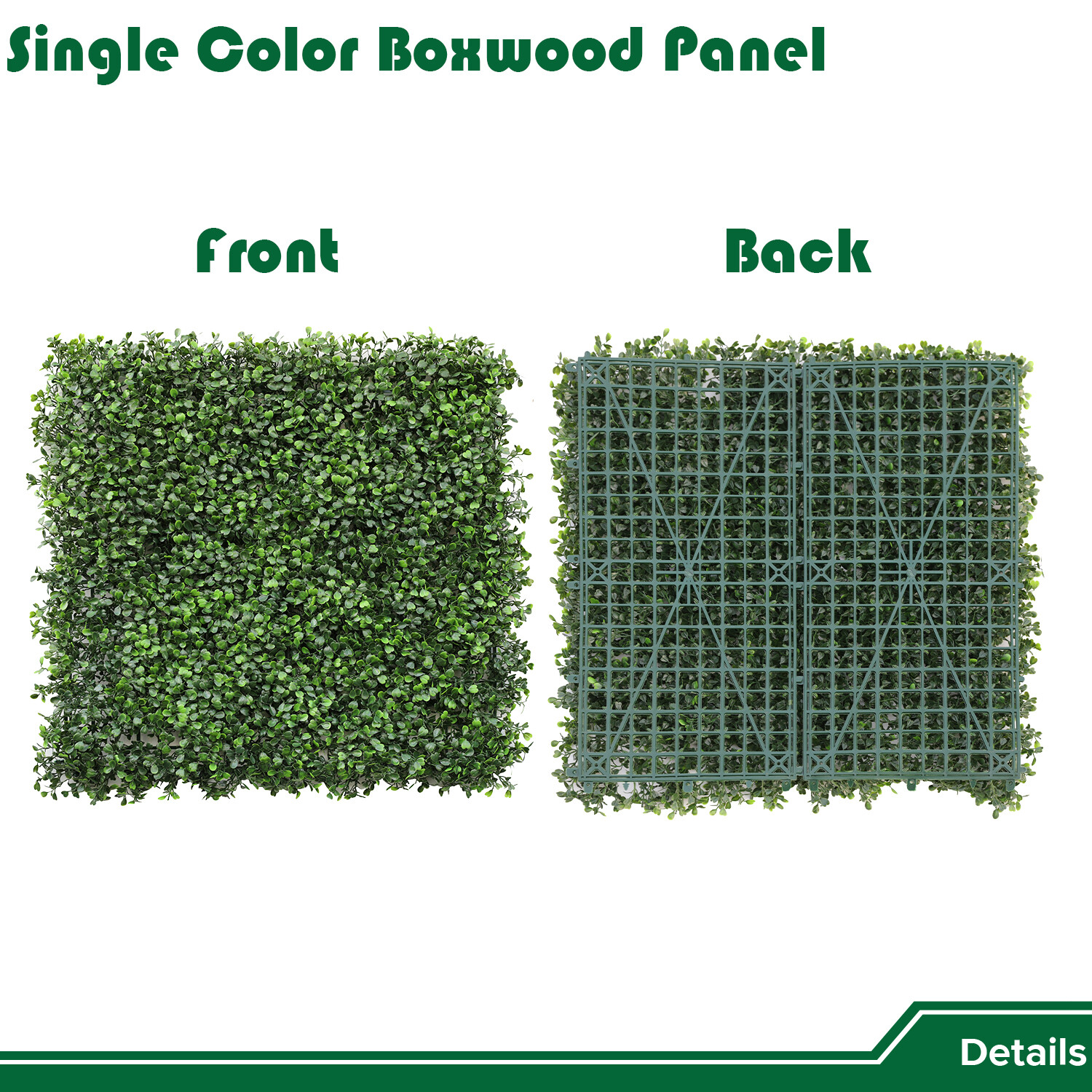20″ Artificial Faux Boxwood Leaf Ivy Mats Greenery Home Festival Wall Decor