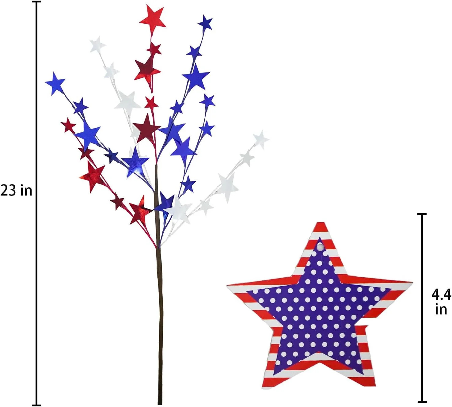 6 Pcs 4th of July Artificial Flowers 24″ Patriotic Berry Picks Faux Red White Bl