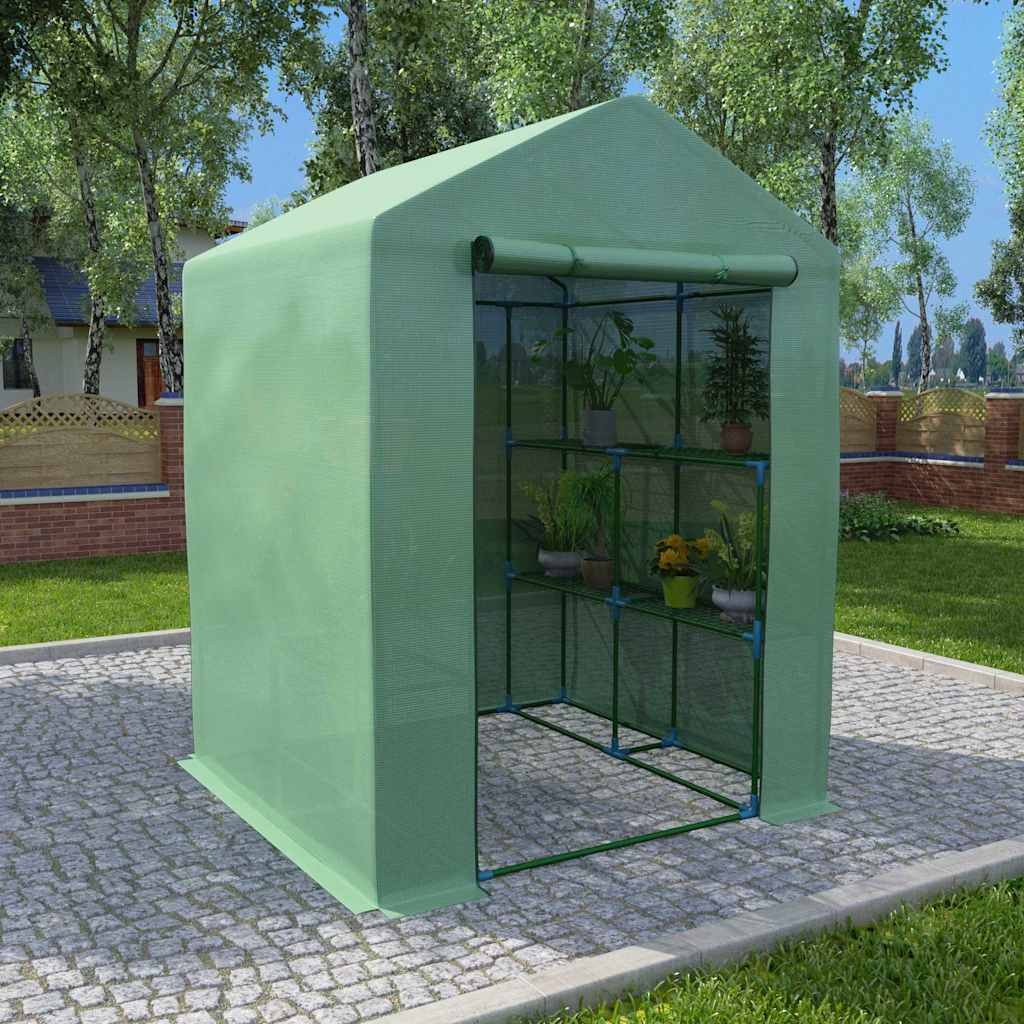 Greenhouse Grow House for Plant Growing Green House with Shelves Steel vidaXL