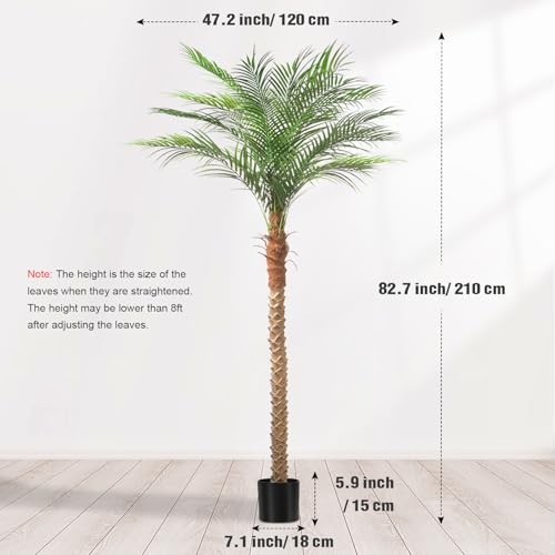 Artificial Phoenix Palm Tree 7ft 2 Set Faux Sago Palm Indoor Outdoor Decor