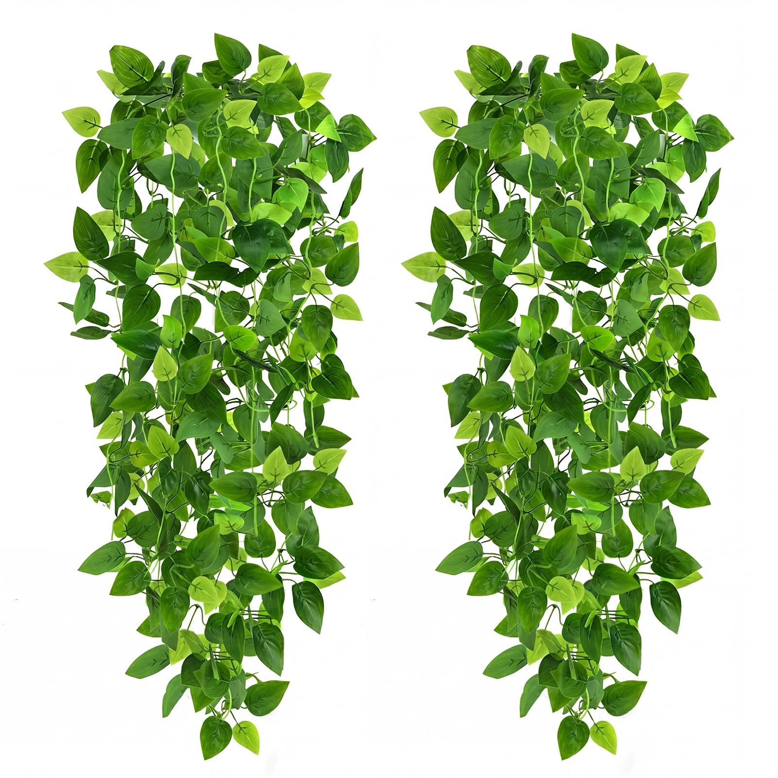 2pcs Fake Hanging Plants for Room Decor, 3.6ft Artificial Ivy Pothos Vine for…