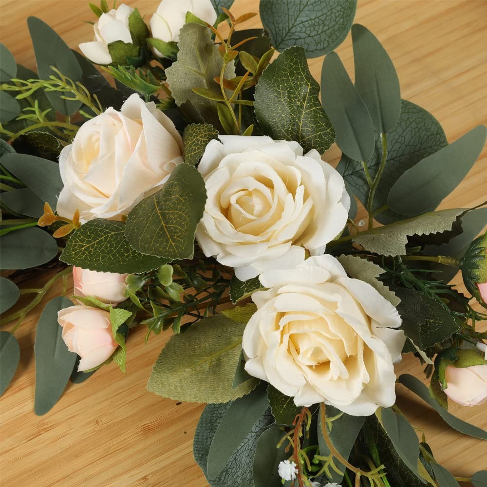 2pcs Small Size Artificial Wedding Arch Flowers for Sign, Floral Swag Dusty D…