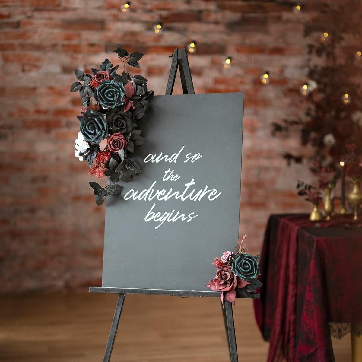 Black Glitter Flowers Glitter Roses 3.15 in Stemless Foam Roses with Glitter,…