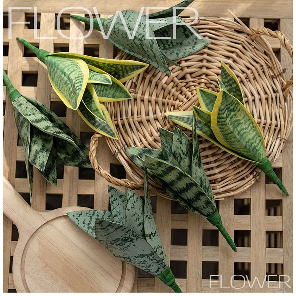 Faux Artificial Snake Plant PVC 19cm Green Leaves for Home Office and Events
