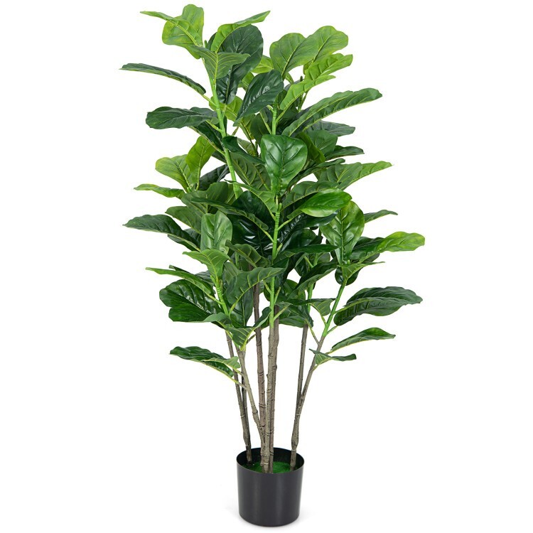 2 Pack Artificial Fiddle Leaf Fig Tree In/Outdoor Fake Potted 51″ Decor Plant