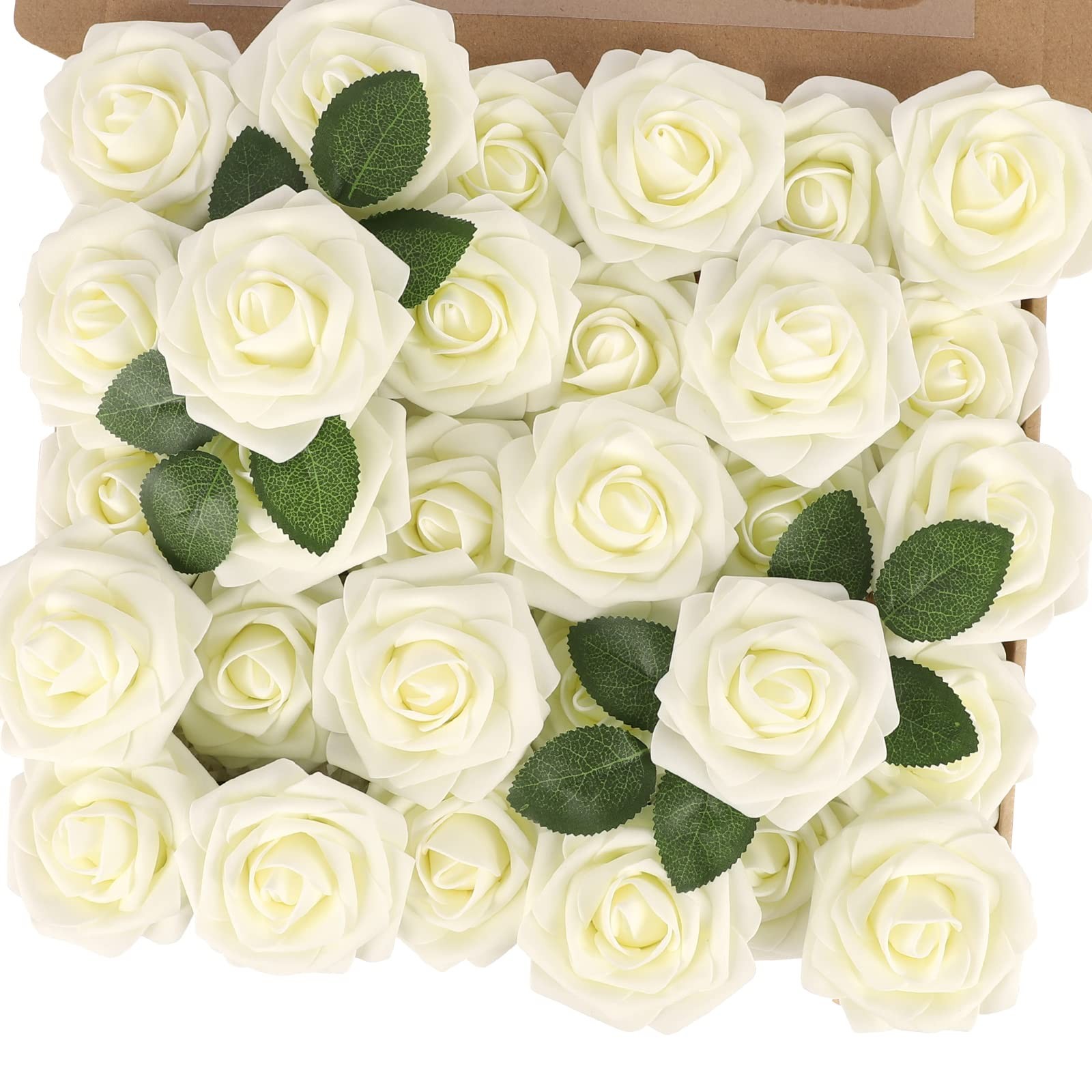 Artificial Flower Roses 30PCS Real Looking Fake Roses with Stem Foam Flowers …